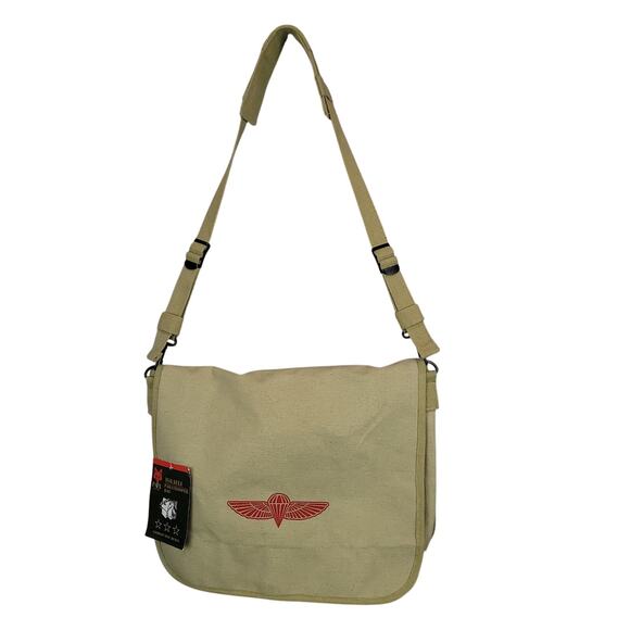 Vintage Canvas Israeli Paratrooper Bag 15"x11"x4" Heavyweight Cotton Travel Bag - Picture 1 of 10
